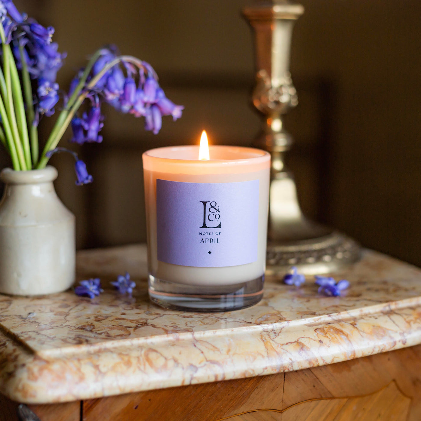 Bluebell home fragrance. Luxury scented candles hand-poured in England. Sustainable, vegan, natural wax