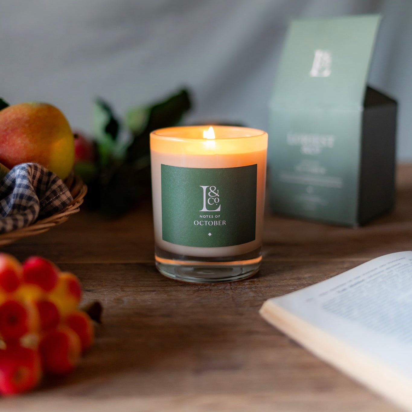 Loriest Notes of October luxury scented candle delightfully captures the invigorating woodland scent of moss and juniper. 215g of plant-based sustainable wax, each candle burns for around 60 hours. Hand-poured in the UK.