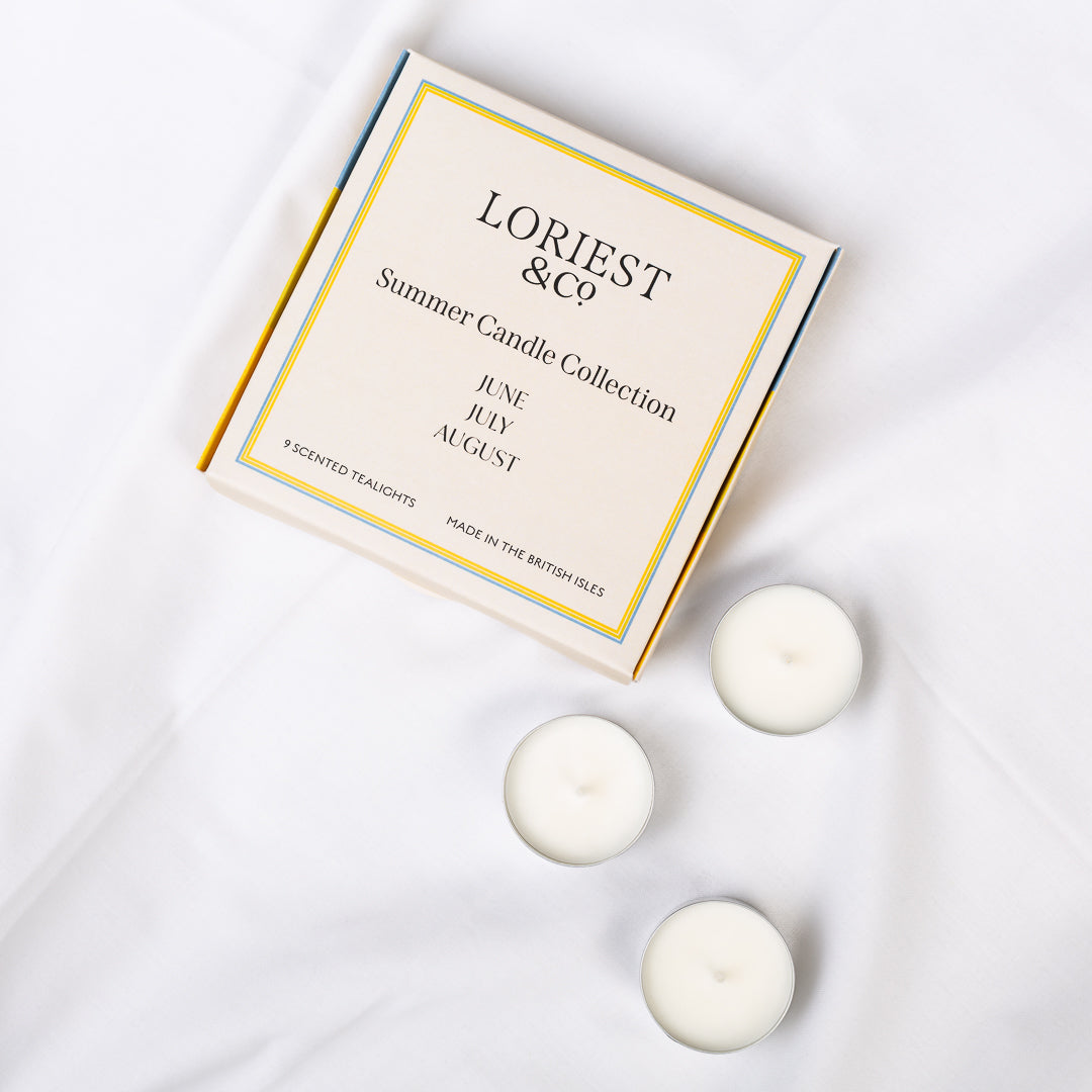 Scented tealights with English rose garden, tomato leaf and geranium. The beautiful scent of summer for your home.