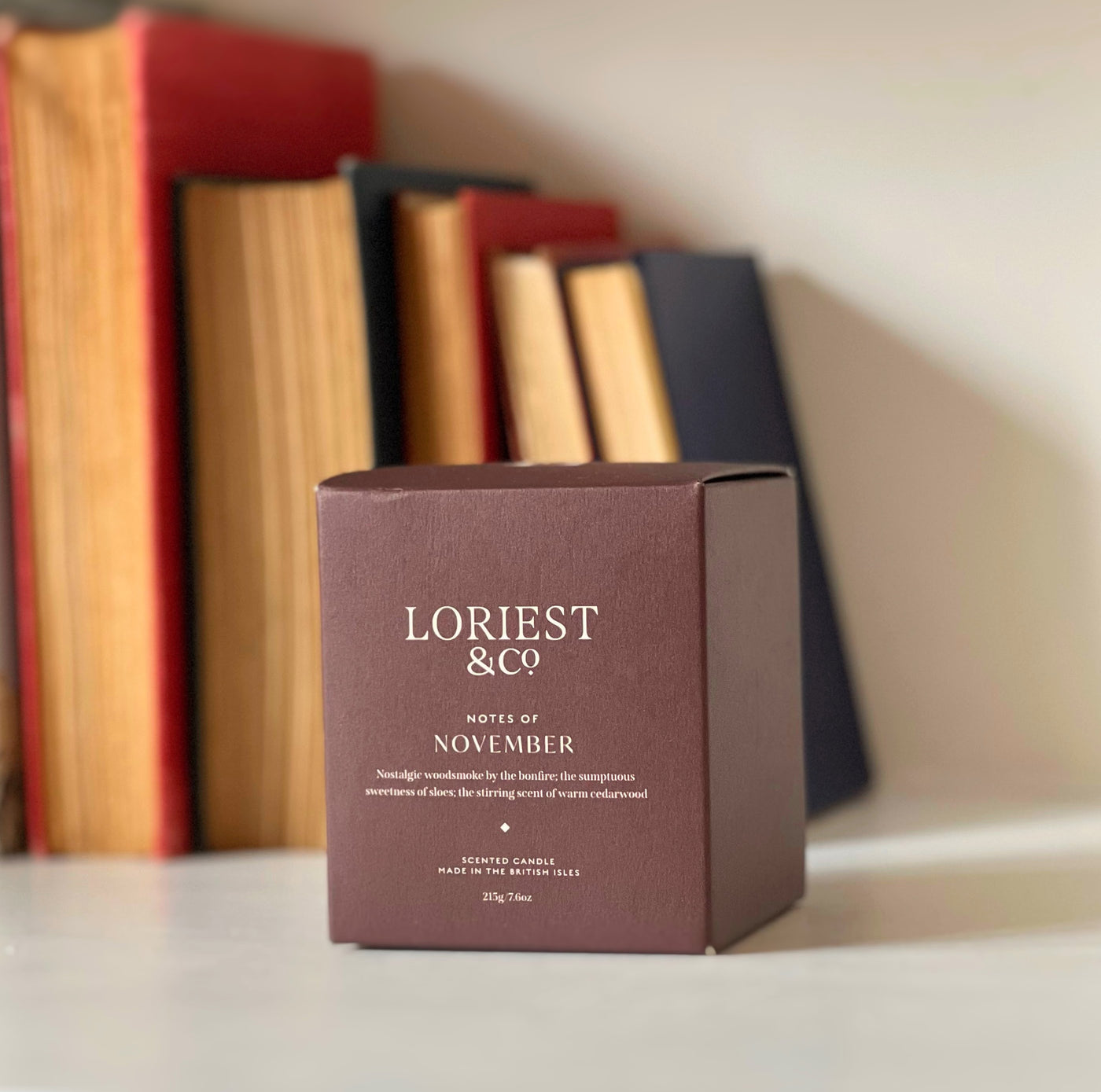 The richly elegant Loriest candle Notes of November luxuriously  harnesses the delightful scent of woodsmoke and cedarwood to create a wonderful aroma for your home. Around 60 hours burn time, with sustainable plant-based wax and a cotton wick. Each candle is hand-poured in England.